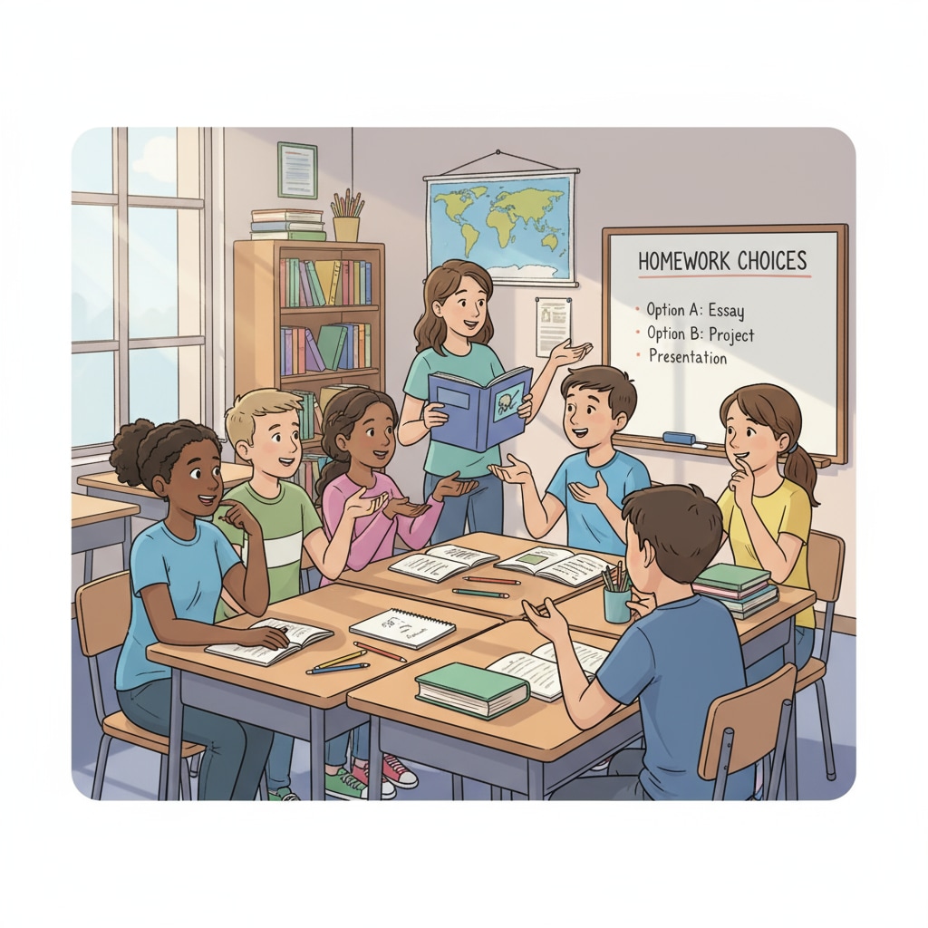 Students discussing their homework choices to enhance learning motivation