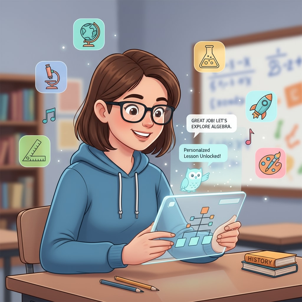 AI learning tool being used by a student for educational assistance in K12.