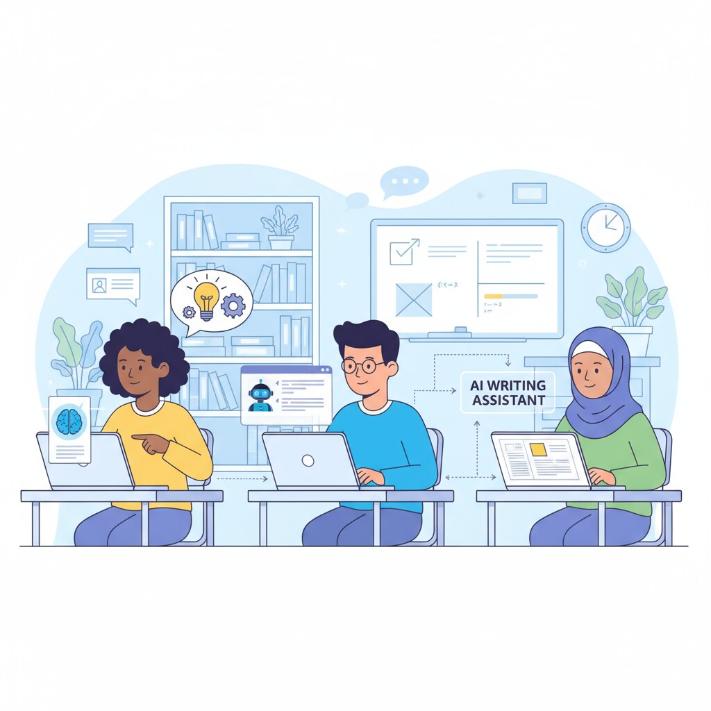 Students utilizing AI writing tools relevant to AI writing, teaching transformation, and writing skills