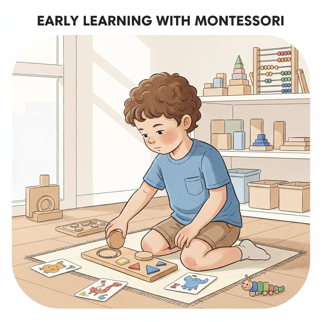 A twice-exceptional child engaged with Montessori materials before transitioning to a public school