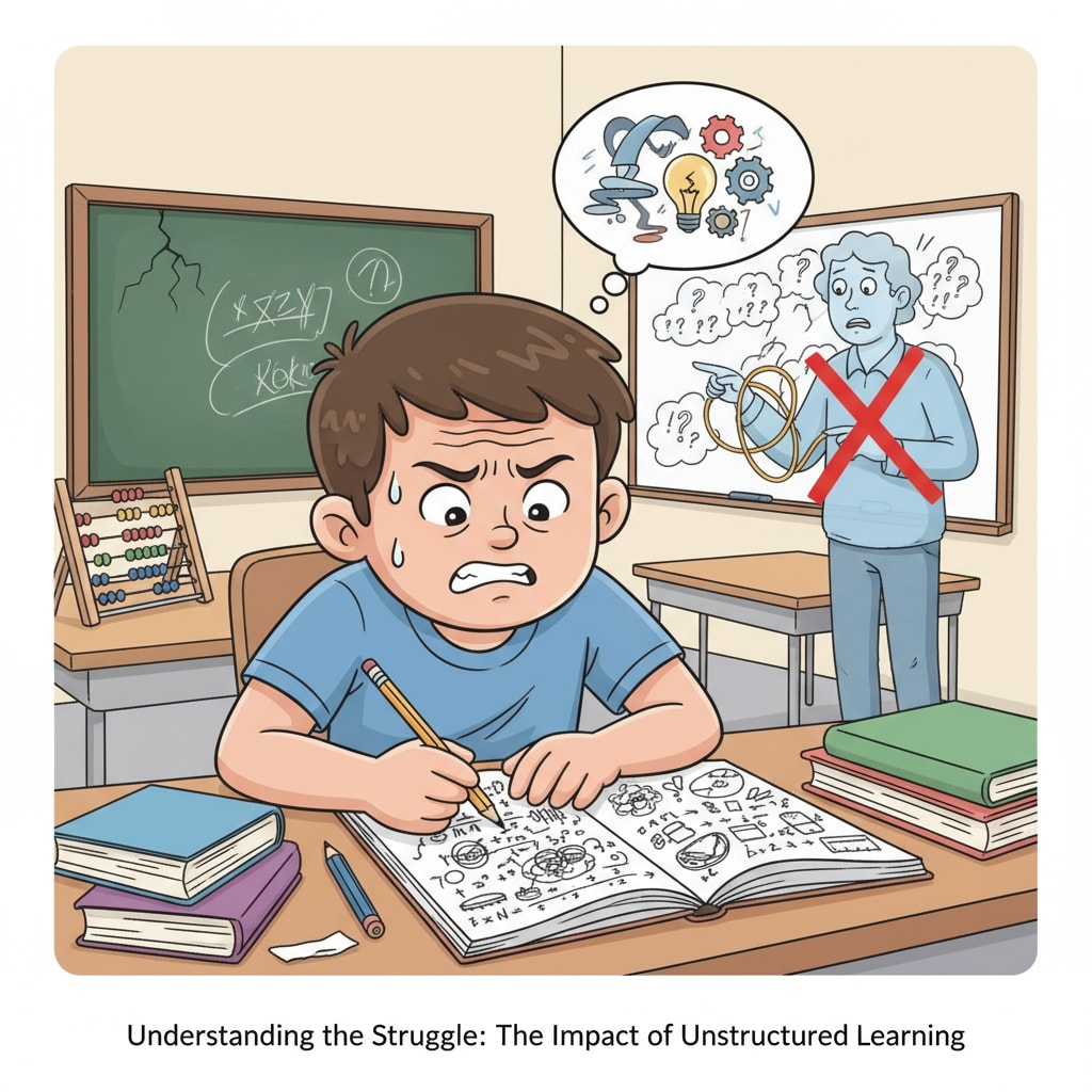 A student's struggle in math problem-solving related to non-professional math teaching, associated with mathematics teachers, non-professional teaching, and teaching quality.