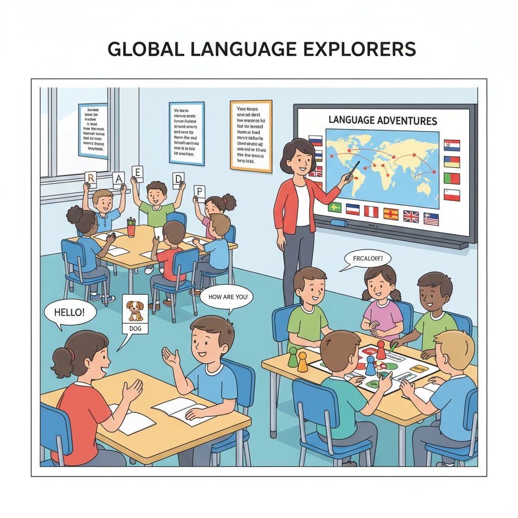 K12 students engaged in language learning, multilingualism, and learning methods activities