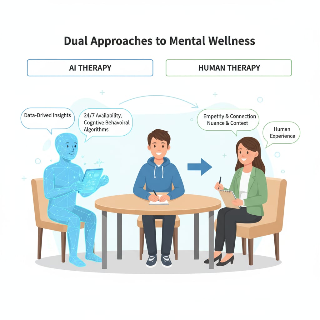 Comparison of AI and human therapists in K12 student mental health intervention in the context of psychotherapy and artificial intelligence research