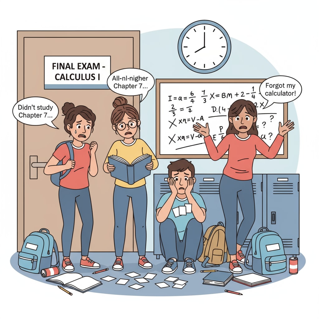 Students looking anxious before an exam due to lack of preparation