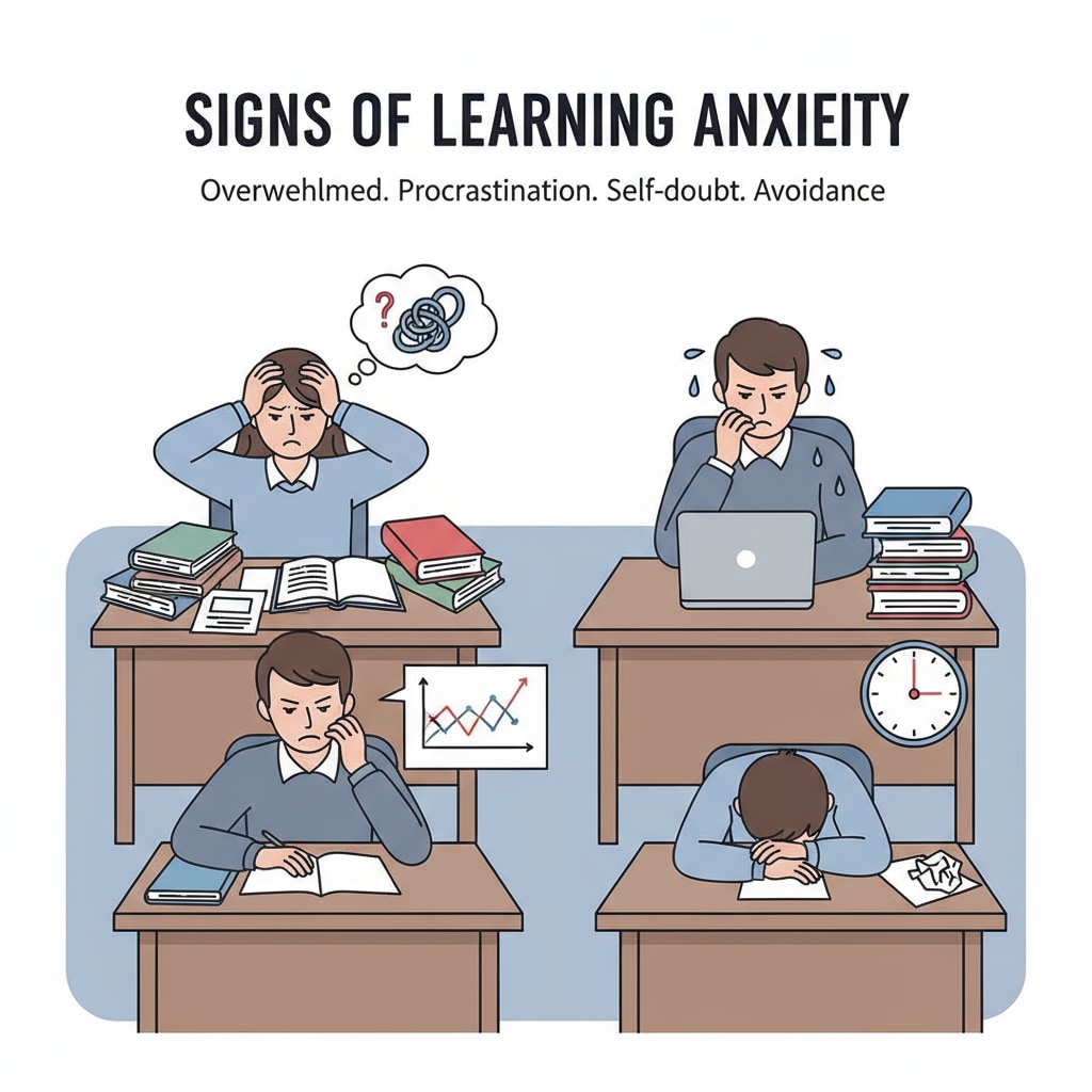 Students experiencing learning anxiety while studying