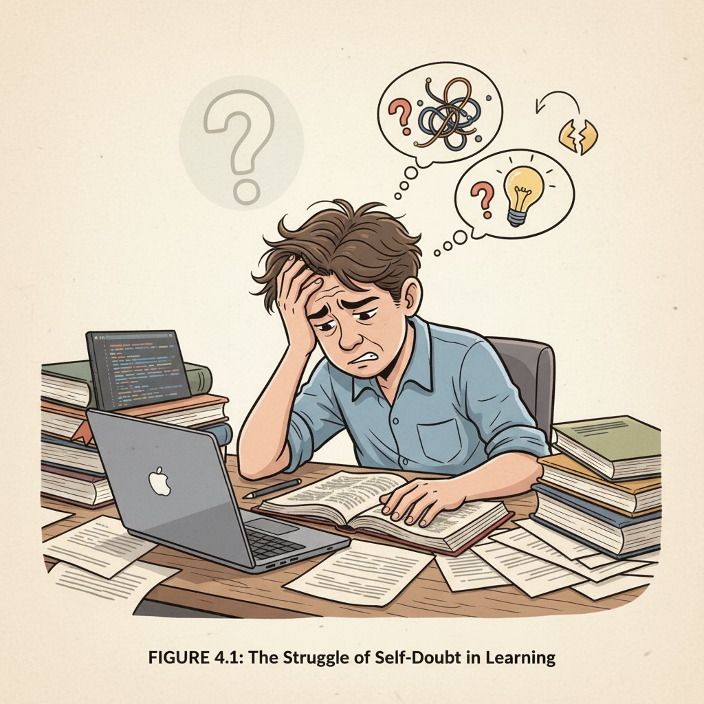 A student showing signs of self-doubt