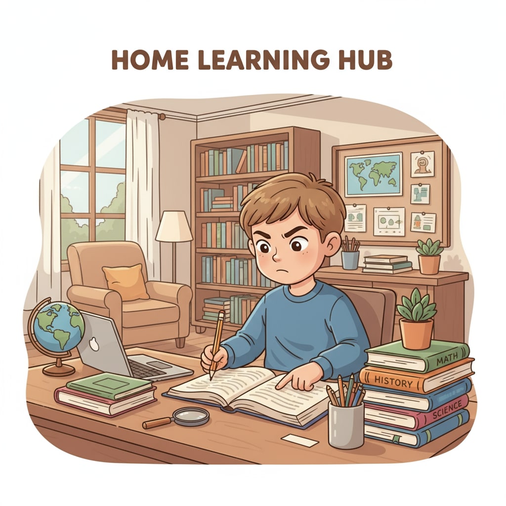 A child studying in a home school environment related to home schooling, bias transmission, and educational plurality