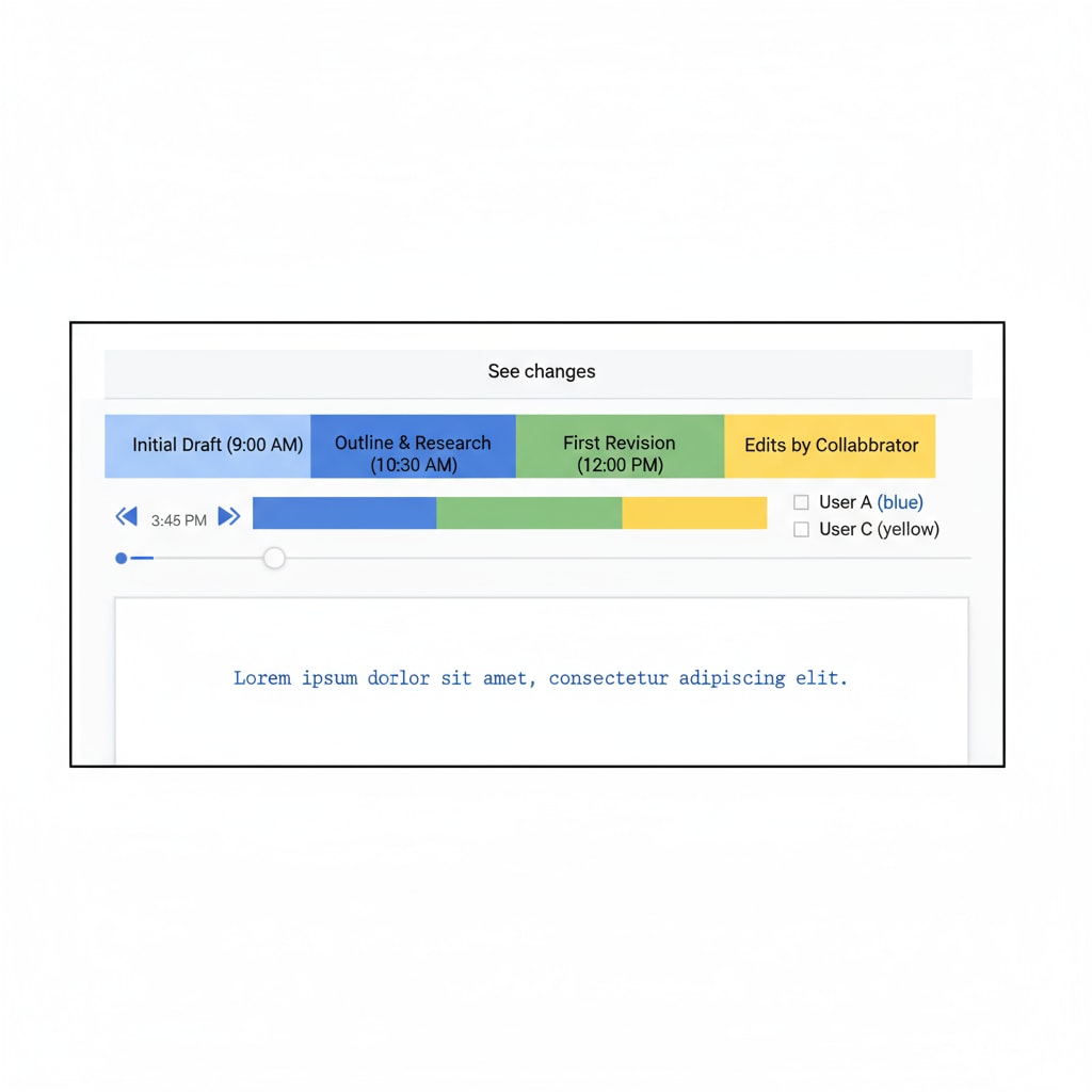 Google Docs replay feature interface screenshot for identifying student writing behaviors related to academic integrity and student support