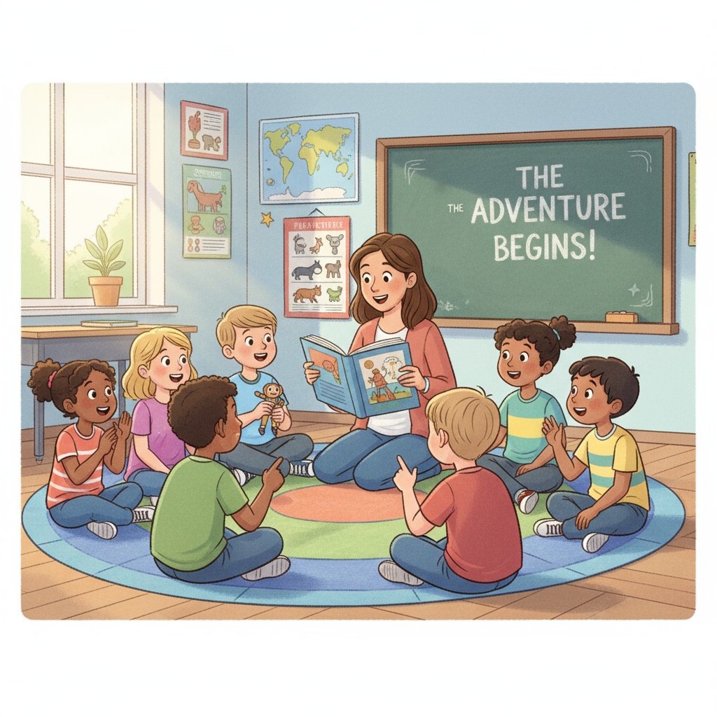 Students engaged in a storytelling session in an educational setting for identity transformation and personal growth