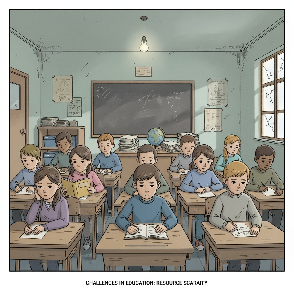 Students in an underfunded classroom related to school bonds, OSCIM allocations, and education funds