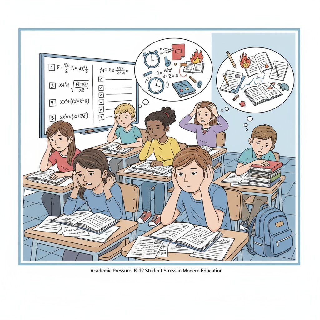 K12 students under social pressure in a classroom related to mental health and the decision to take a semester off