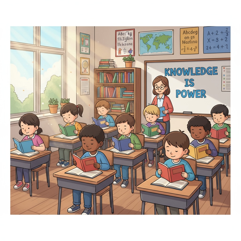 Classroom scene with multi-racial students reading books in relation to reading ability, racial bias, and media coverage
