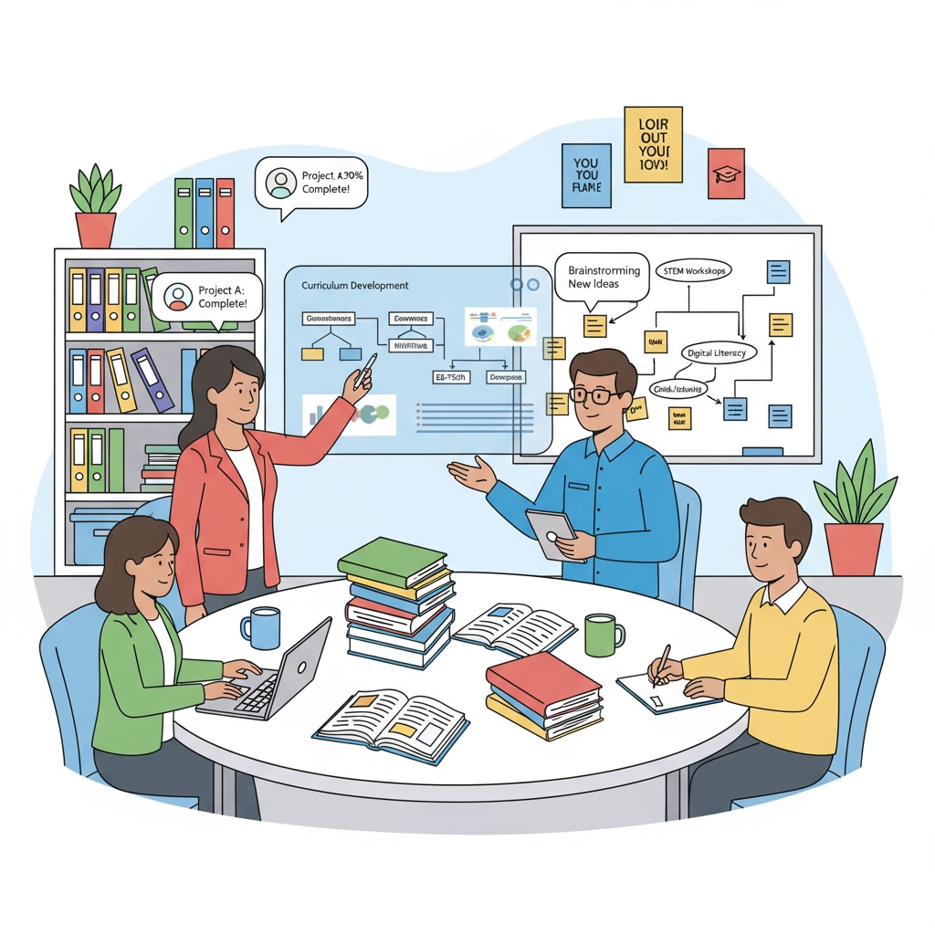 Educational professionals exploring non-teaching career development in an office setting