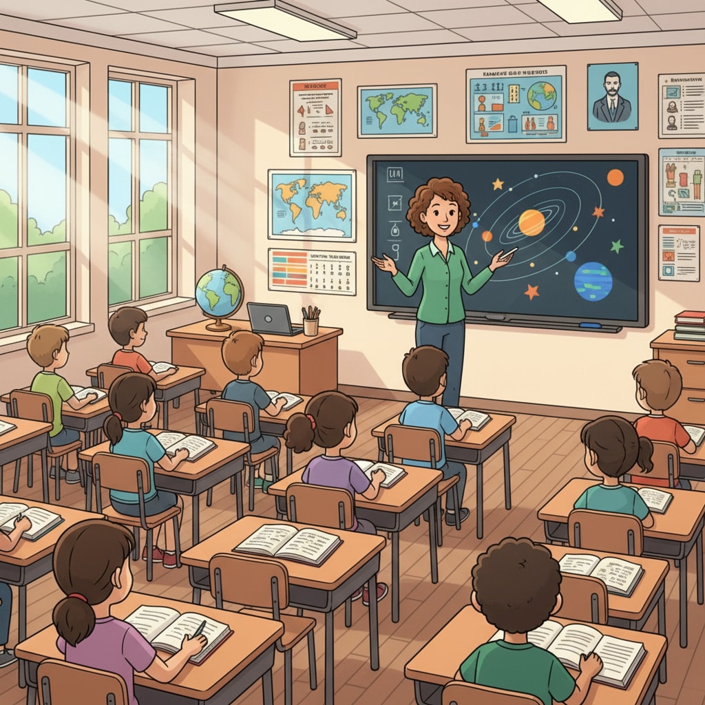A classroom scene related to the career transition from nursing to K12 education, highlighting master's degrees and versatility.
