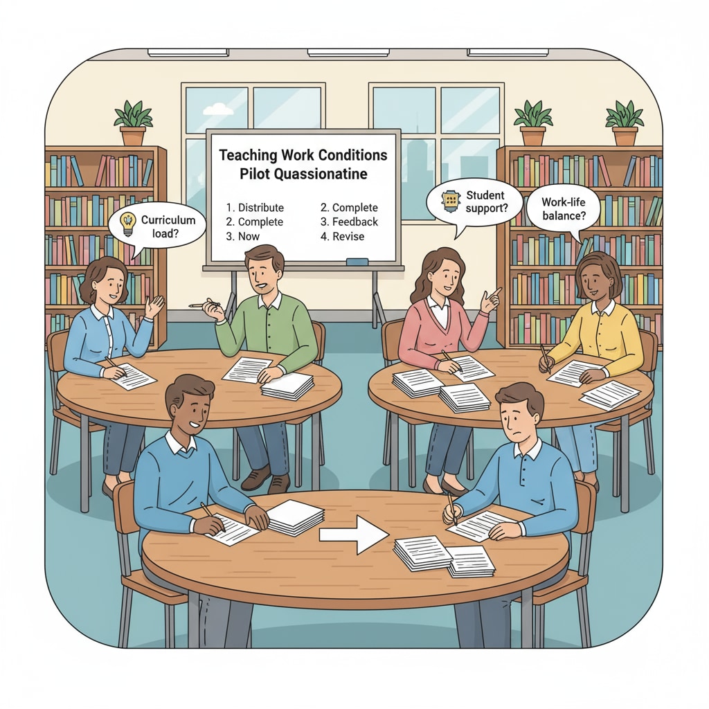 Teachers participating in the questionnaire pilot for teaching work conditions in a school library