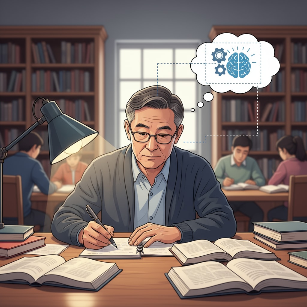An older student engaging in autonomous learning, emphasizing the role of autonomy in promoting personal responsibility for learning
