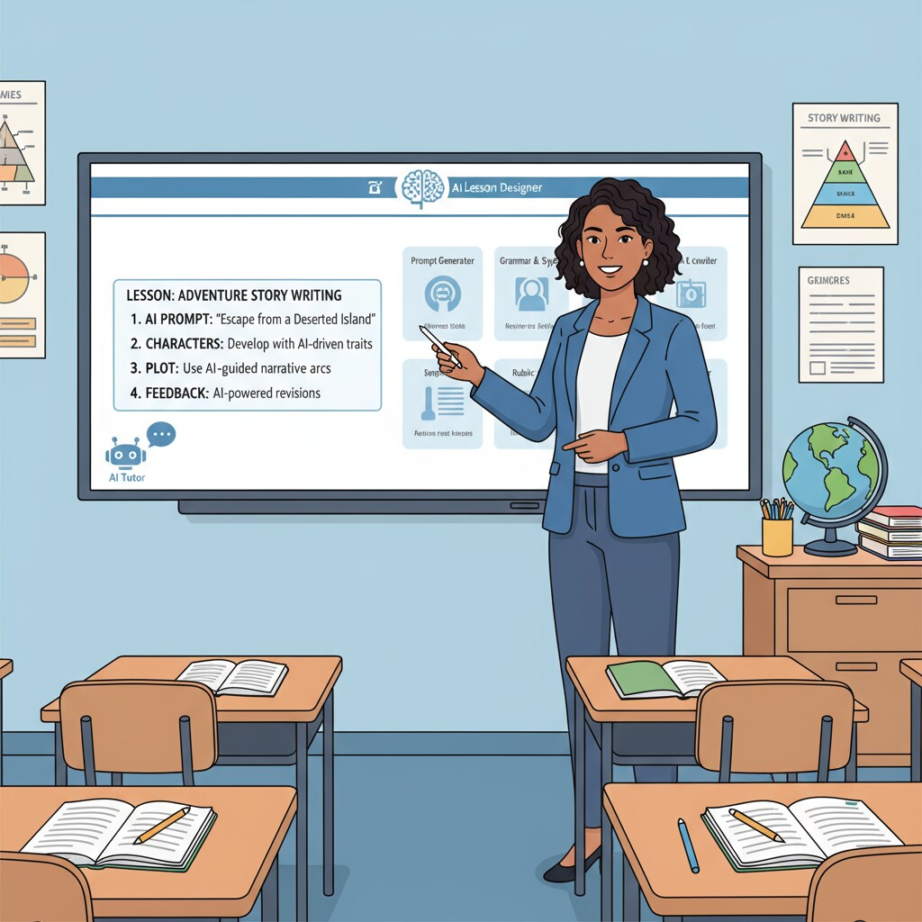 Educator using AI for teaching transformation in K12 writing while considering authorial style