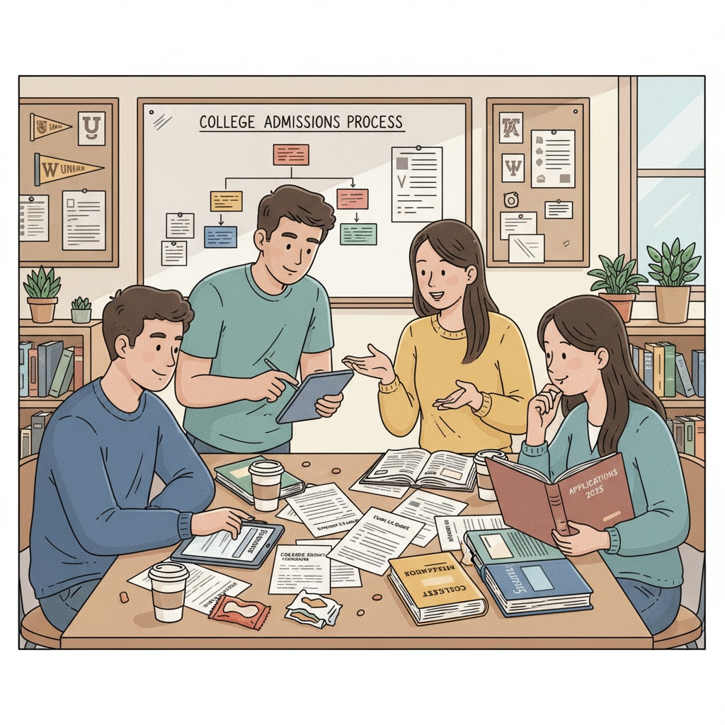 High school students discussing college applications in a classroom setting, affected by AI detection in the process.