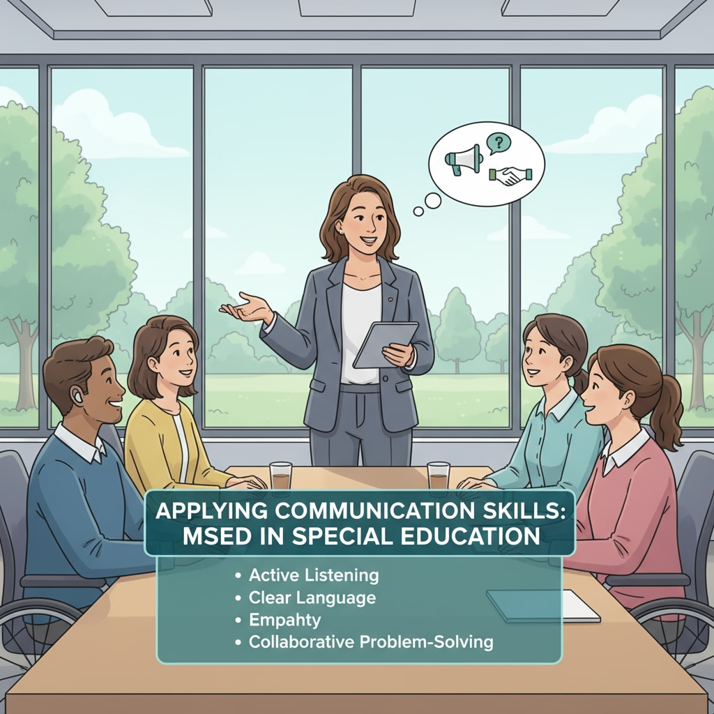 A special education professional with an MSEd degree applying communication skills for career transition