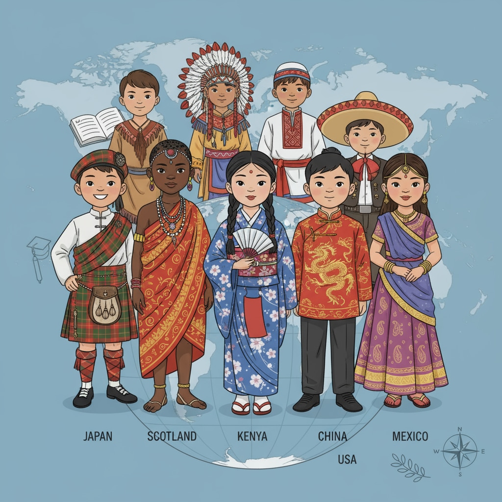 Children exploring different cultures through language learning