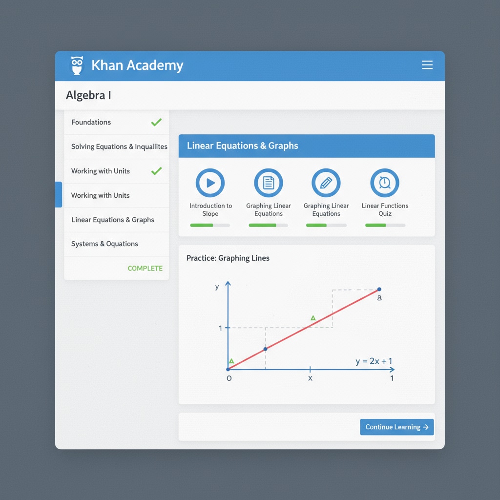 A screenshot of a free learning platform's math course related to K12 education