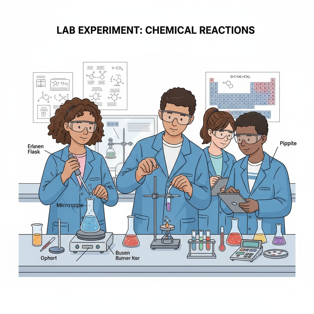 High school students conducting a STEM experiment for college application preparation
