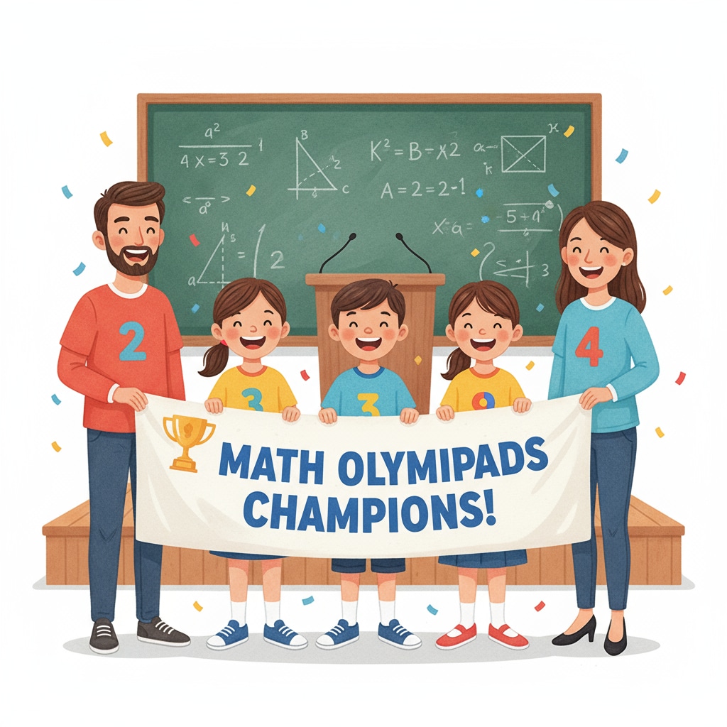 A group of students and teachers celebrating a math achievement in relation to teacher shortage, student classification, and mathematics education
