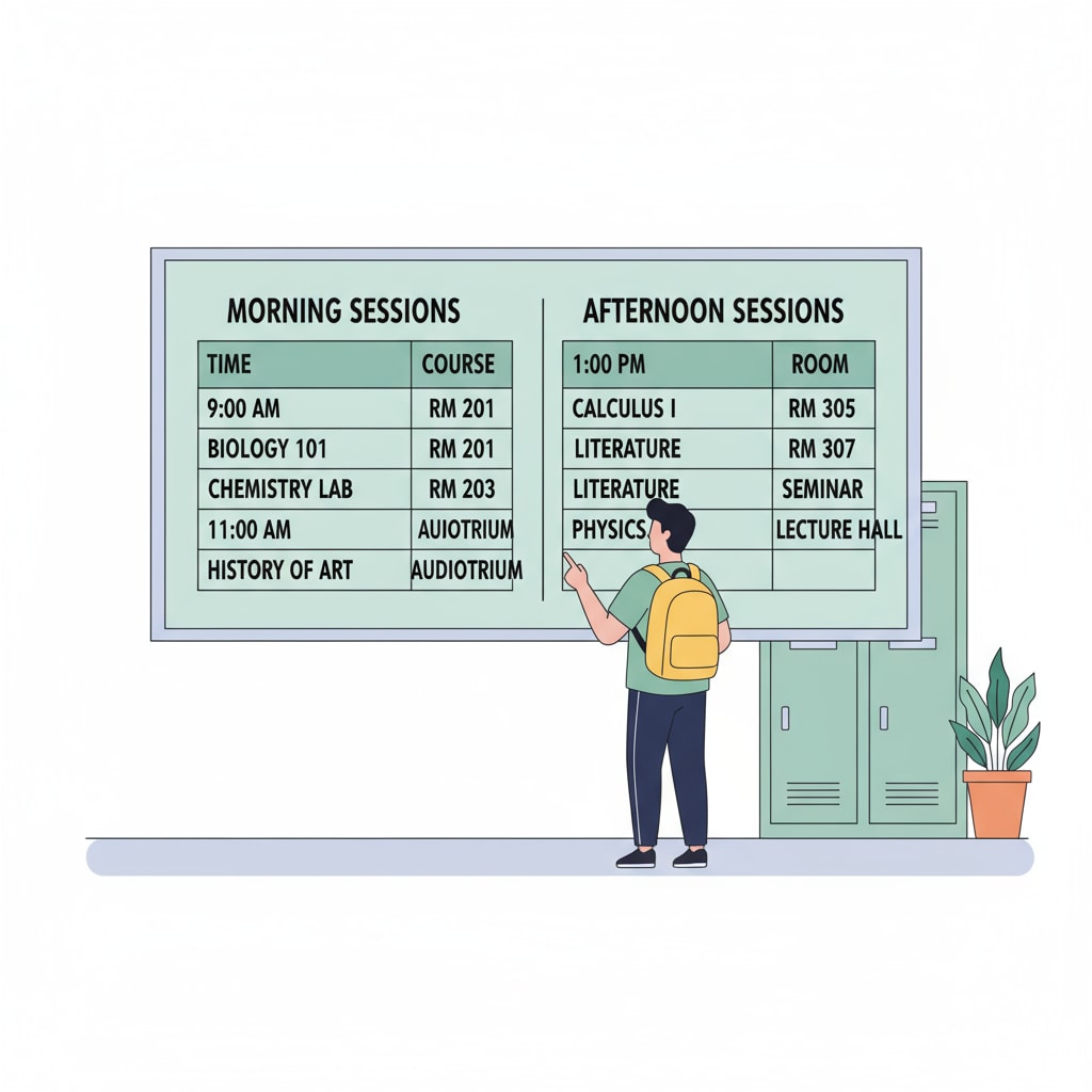 A student considering university class timings and schedule options