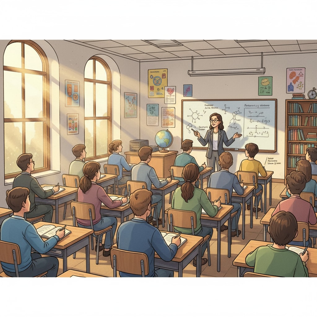 Students attending a morning class as part of their university schedule