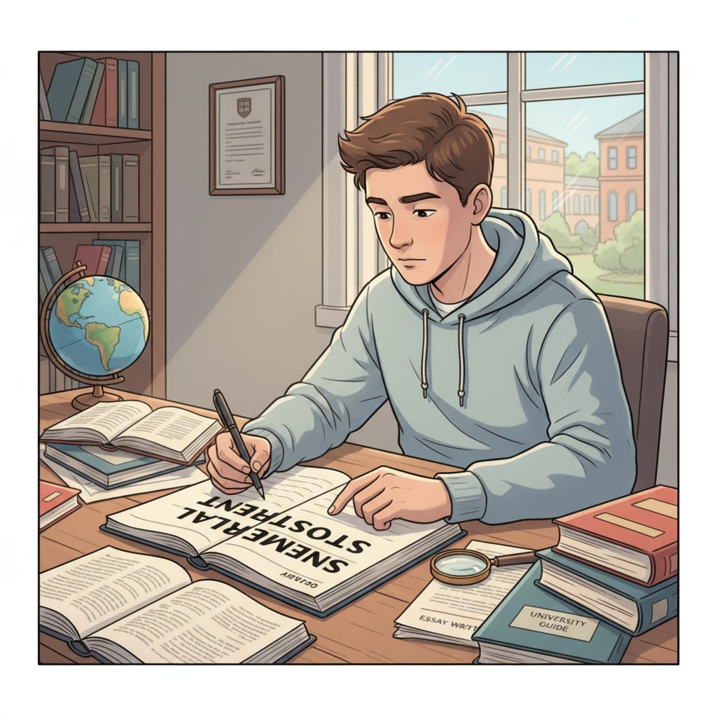 A student maintaining authenticity while writing a college application personal statement.