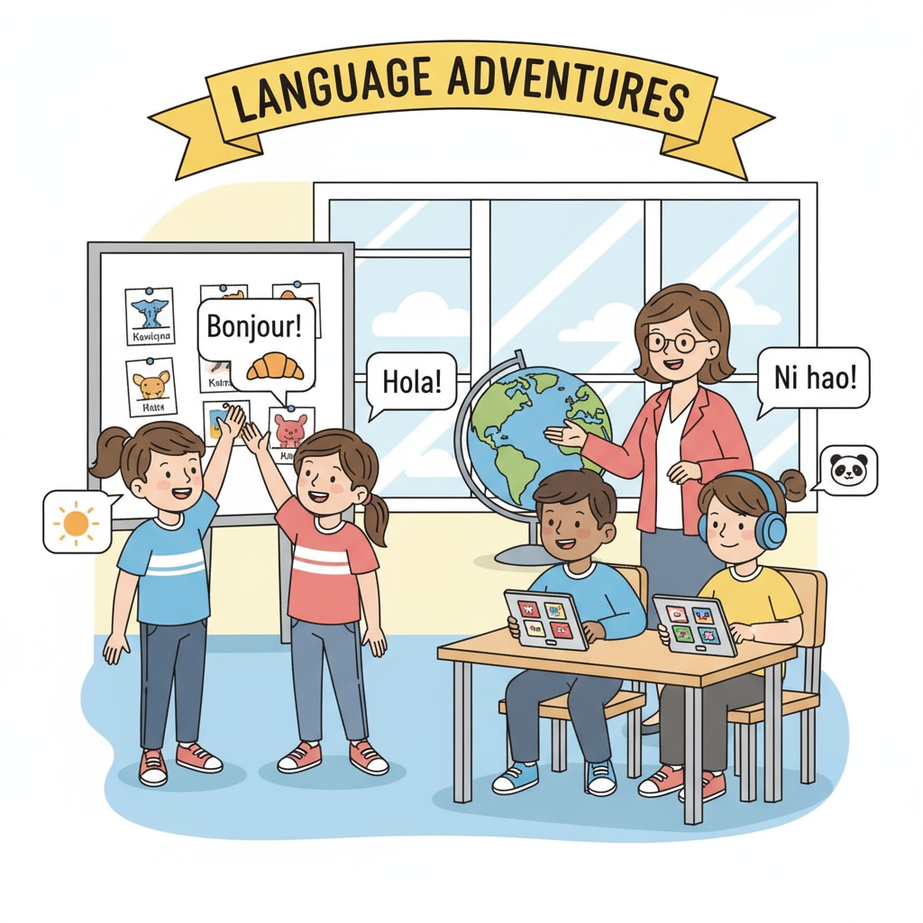 K12 students in a language learning environment, expanding their knowledge and worldview through language study