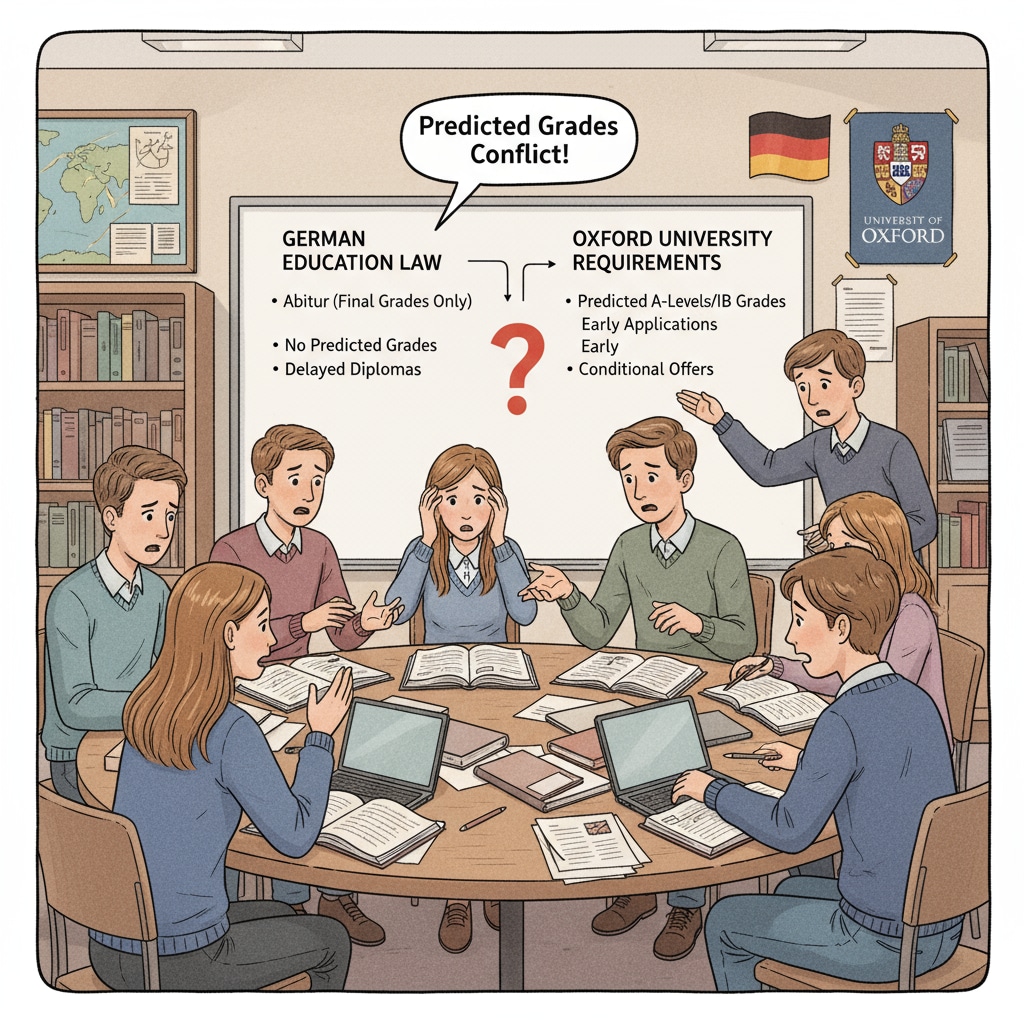 German students facing difficulties in applying to Oxford University due to education law - predicted grade conflict