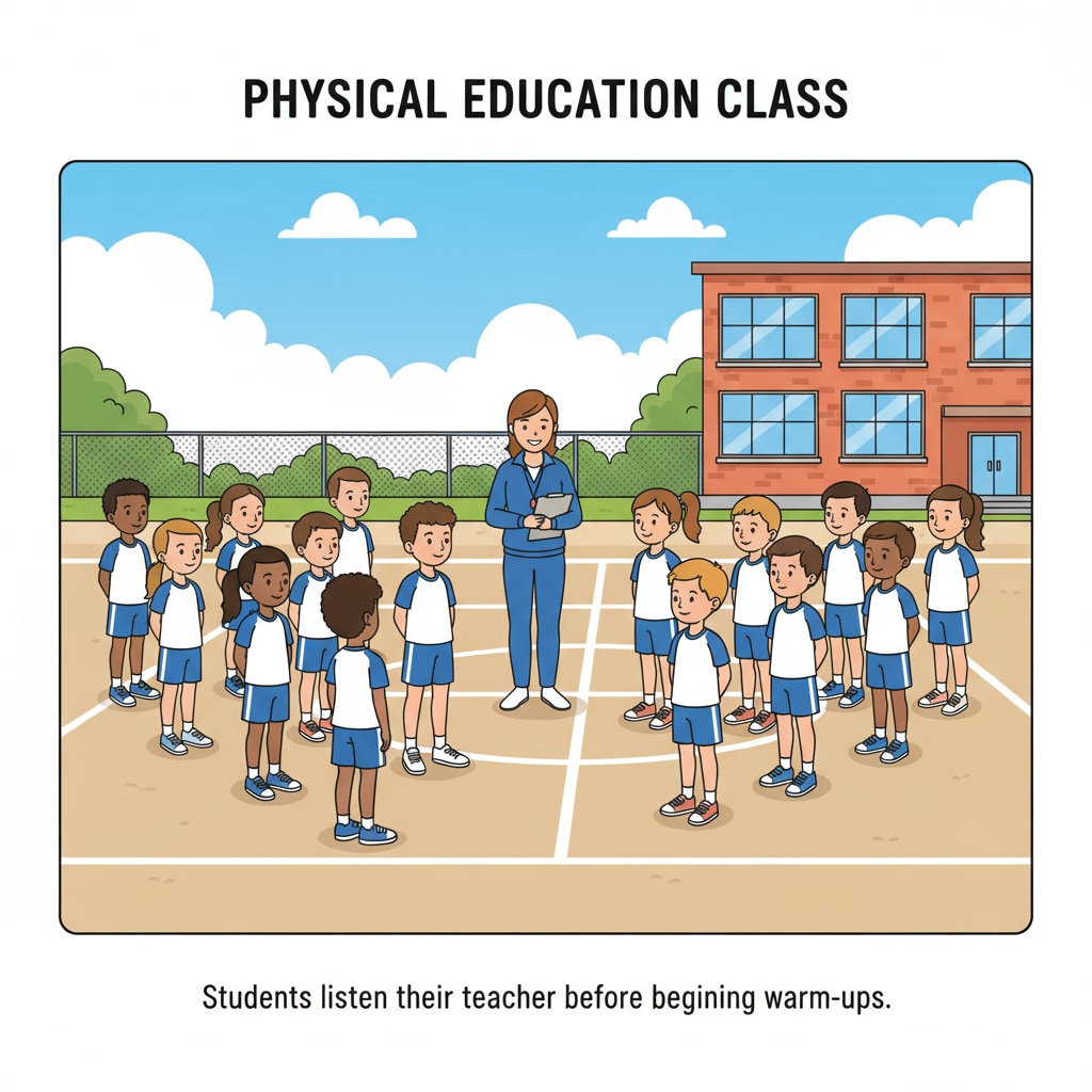 Students waiting for physical education class as a substitute for special subject classes
