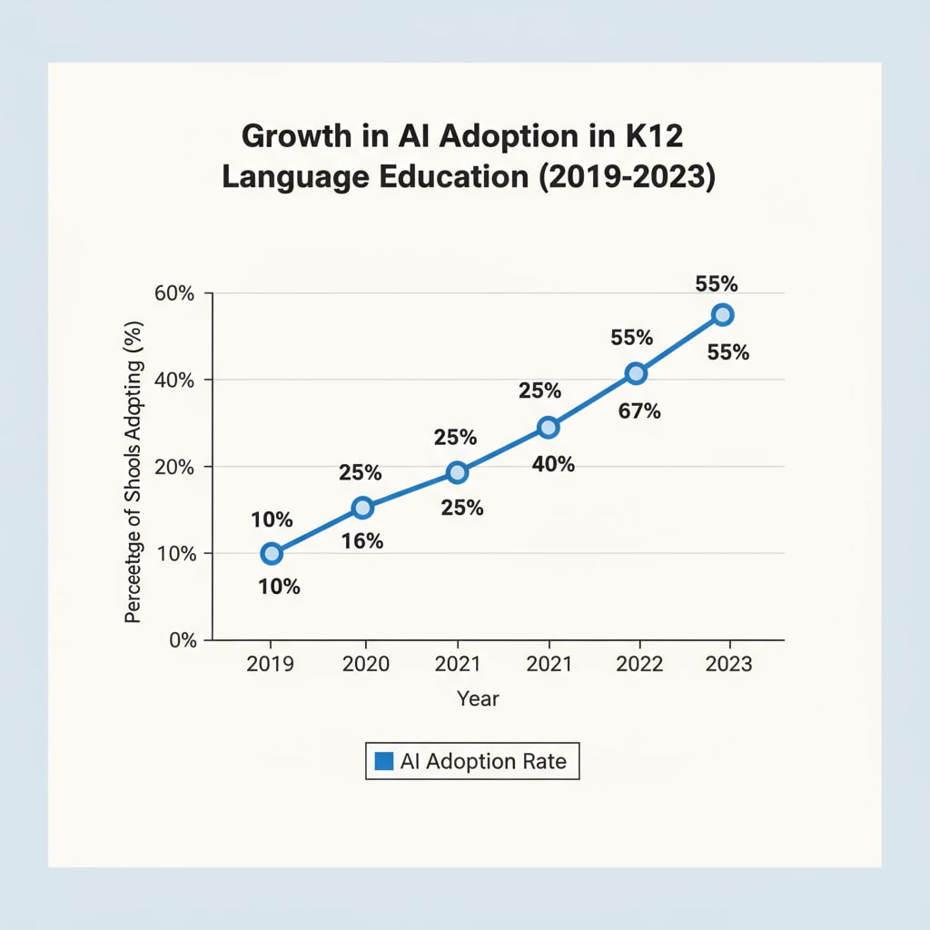 Increasing adoption of AI in K12 language education