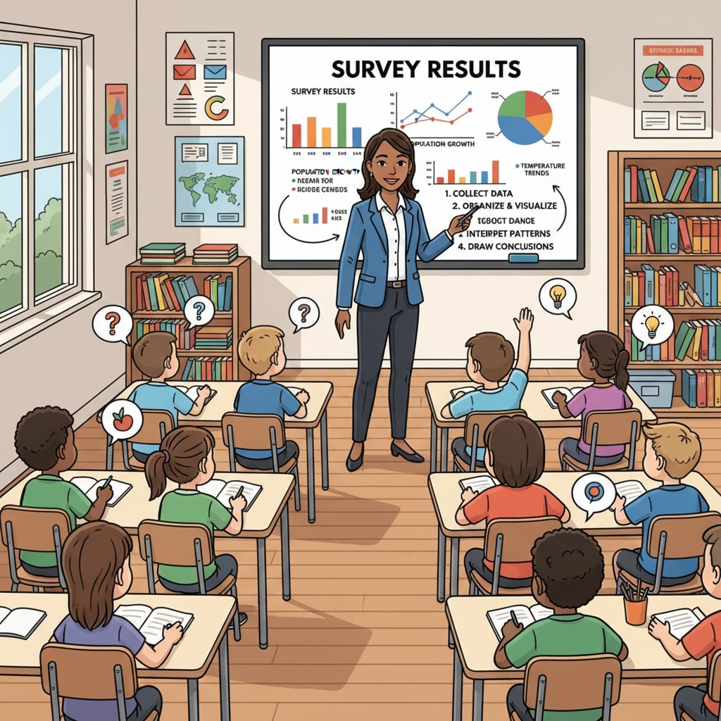 A teacher explaining data analysis concepts to K12 students, relevant to data analysis, free courses, and learning resources