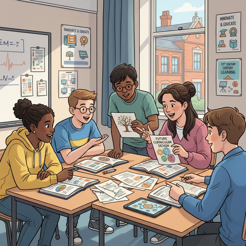 UK education system, curriculum reform, students discussing potential changes in the classroom
