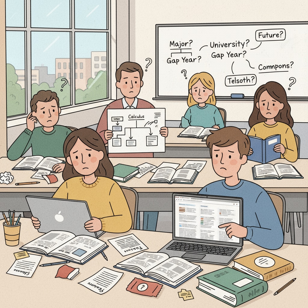 Students facing confusion in making education choices due to social pressures and unclear life goals