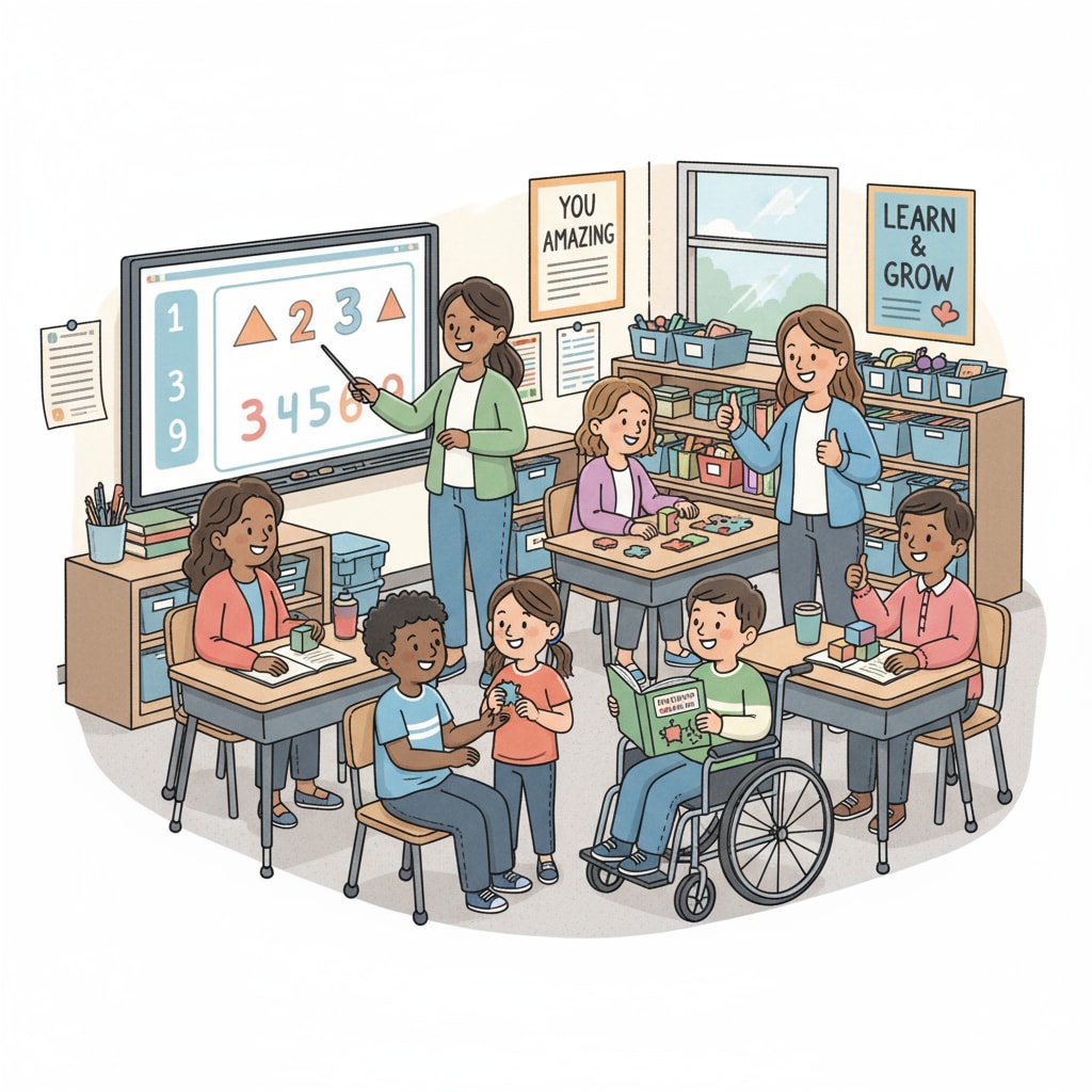 Special education teachers with MSEd degree in a classroom setting related to career transition possibilities