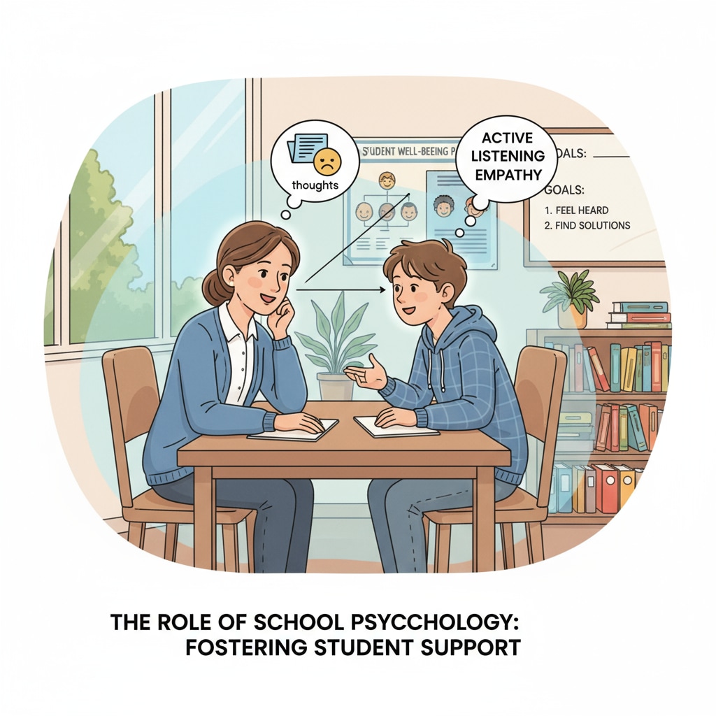 School psychologist interacting with a student in a counseling setting