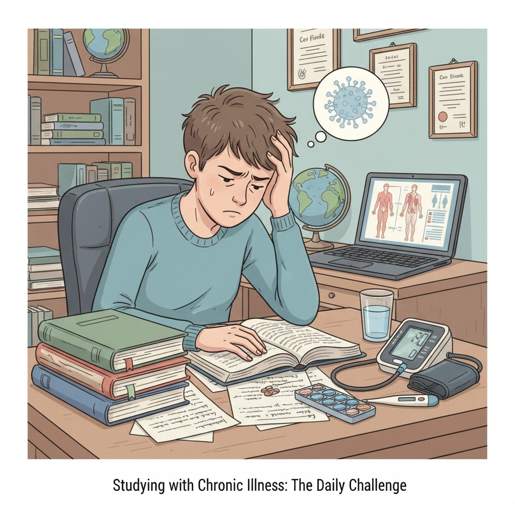Student with chronic illness struggling while studying