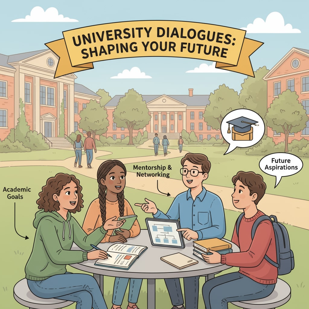 Software engineering students discussing degree conversion and career planning on campus