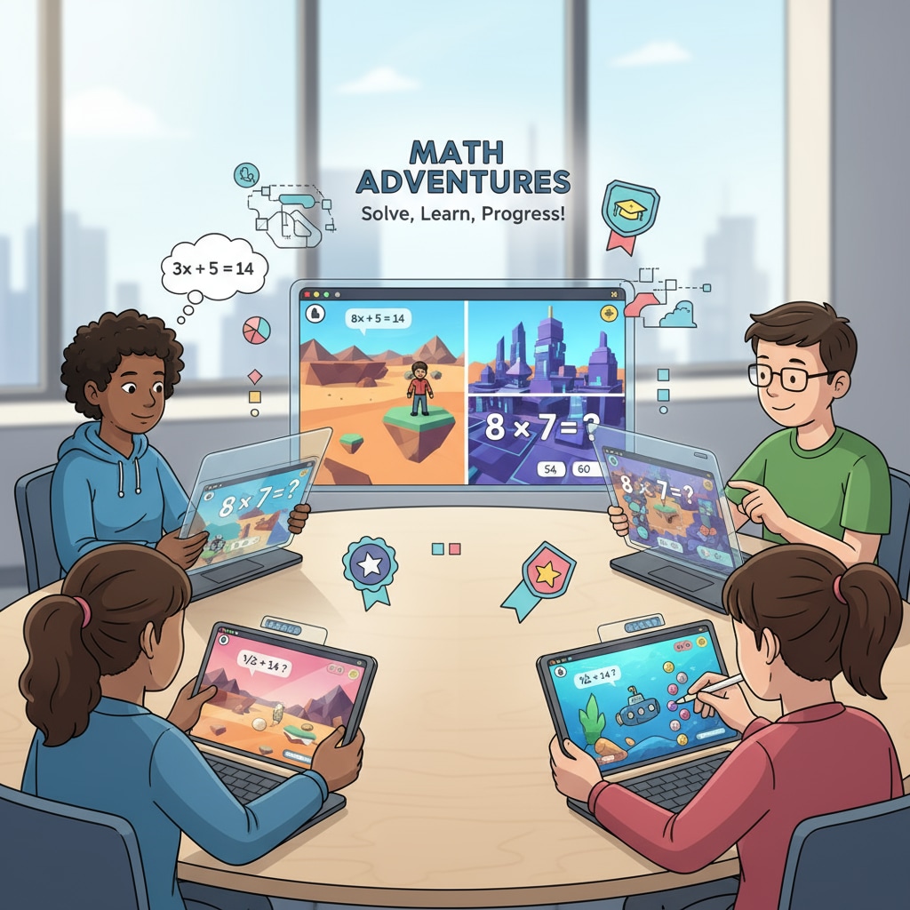 Math education game in action for K12 students, showcasing game development and edtech in use