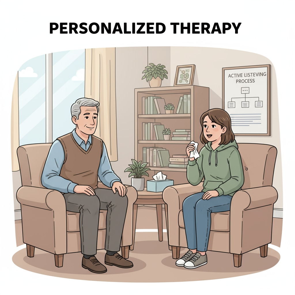 Human counselor providing mental health support in K12 education