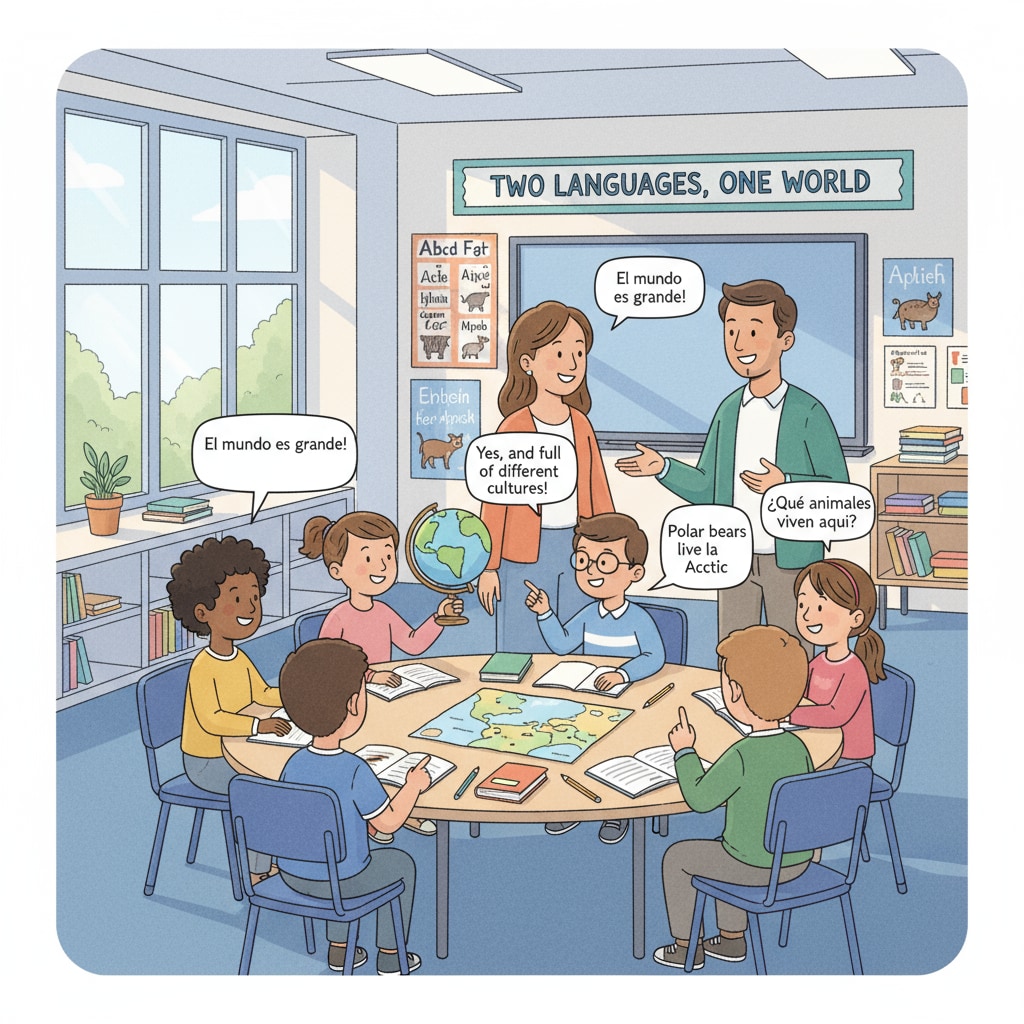 Bilingual immersion class in a charter school converted from a public elementary school