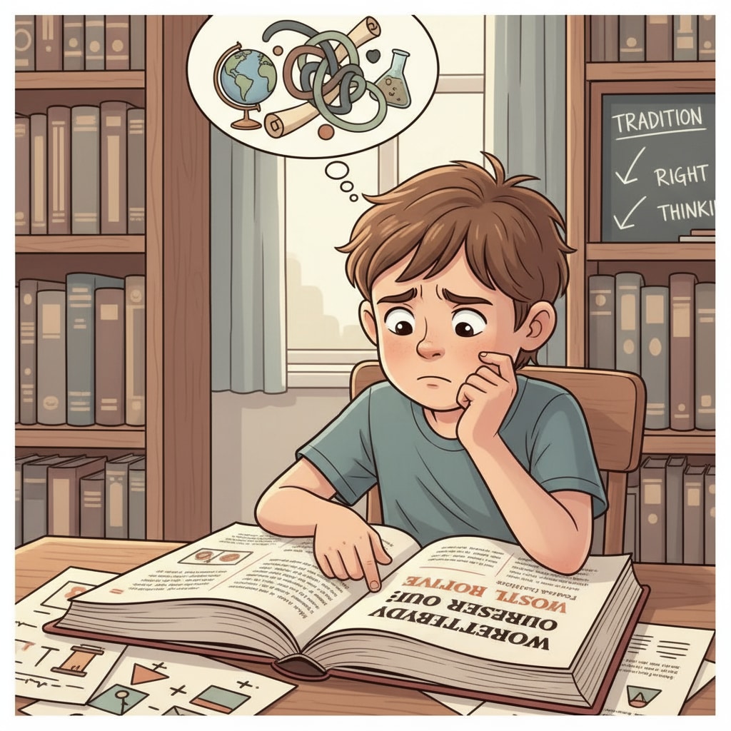A child showing signs of struggle while reading at home, related to the issue of bias in home schooling and educational perspectives.