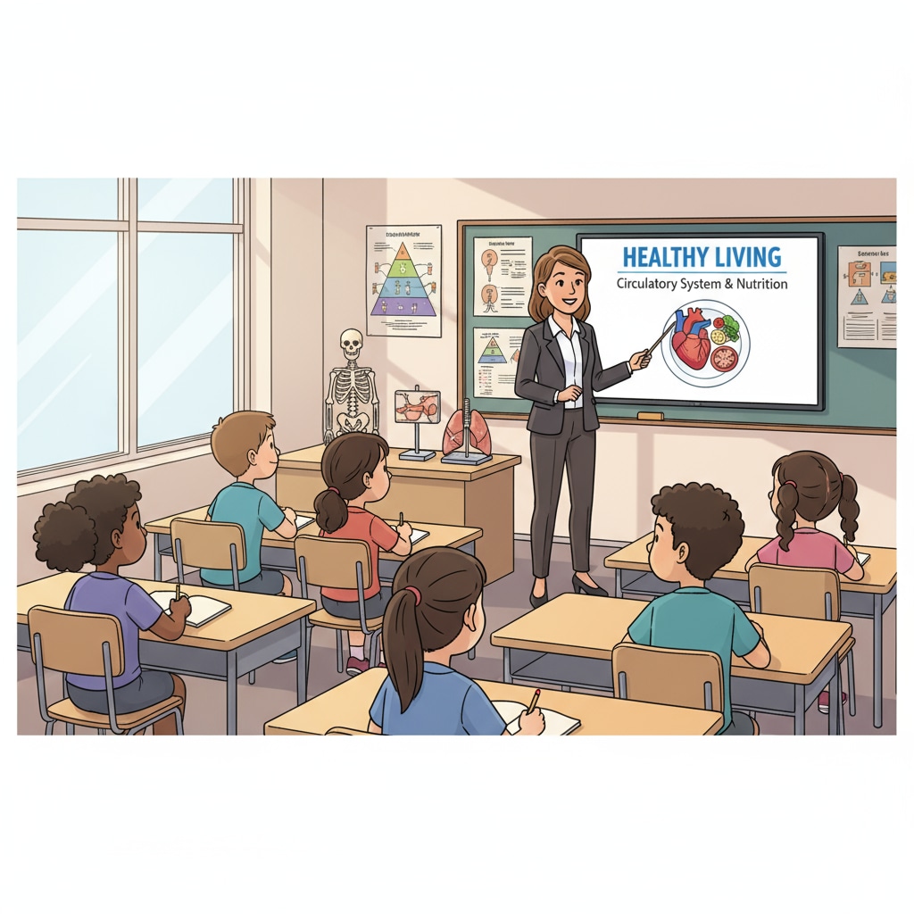 Classroom scene related to sex education in school for adolescent health