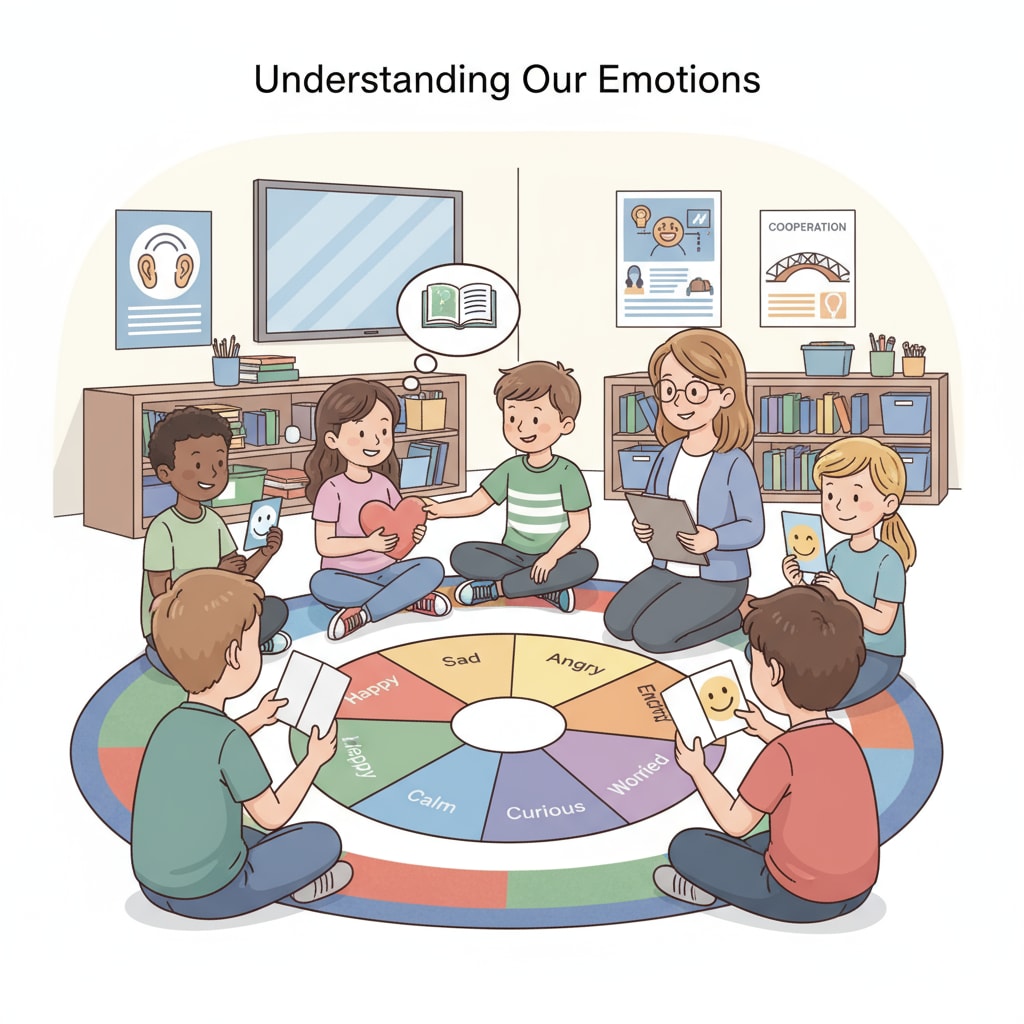 Students engaged in a social-emotional learning activity relevant to student preparation for real challenges and school responsibilities