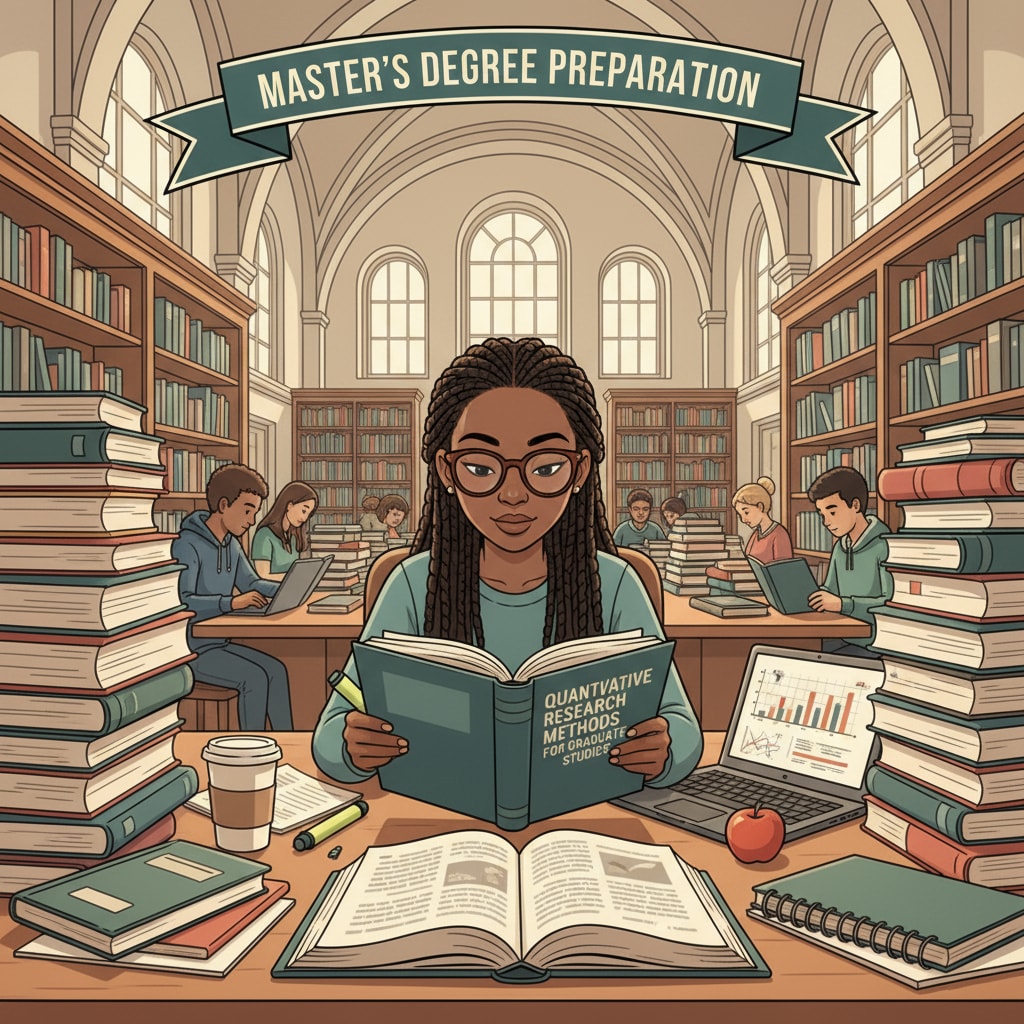 Student studying for a master's degree, representing the option of further education