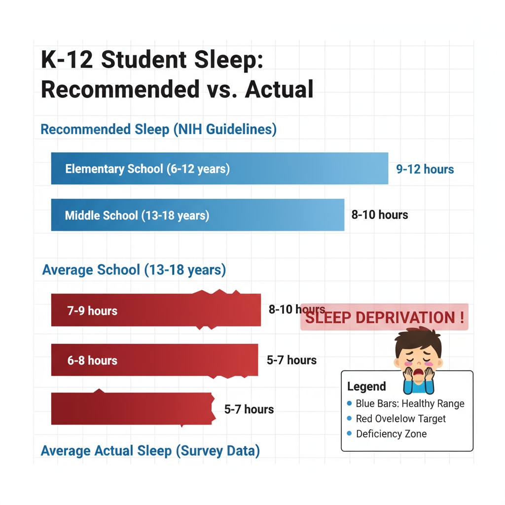 Graph showing sleep deprivation among K12 students, an important factor in affecting mental health and related to school control.