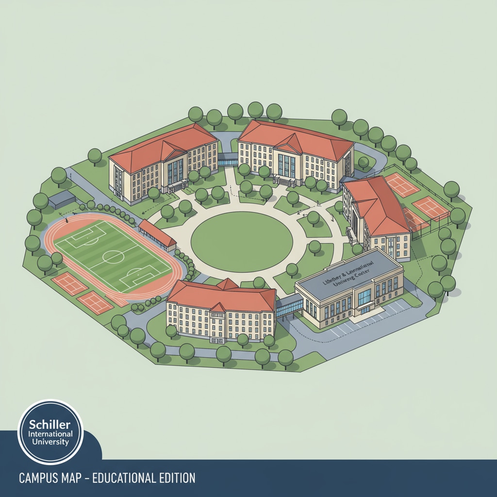 Aerial view of Schiller International University campus related to the alleged educational fraud by GEDU group